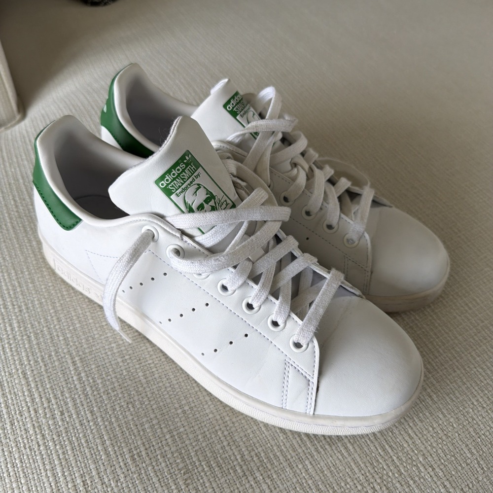 adidas Stan Smith White Green Womens Sz 9 - Picture 3 of 7